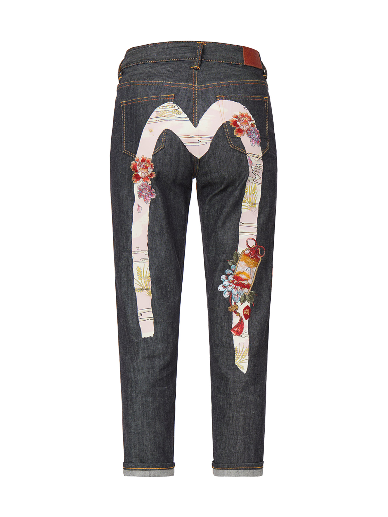 Japanese-painting Daicock Print Relax Fit Jeans