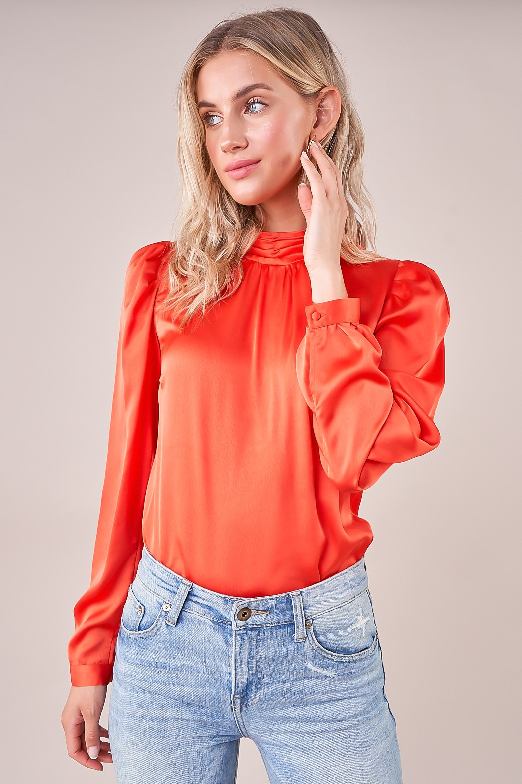 Jazlyn Mock Neck Blouse