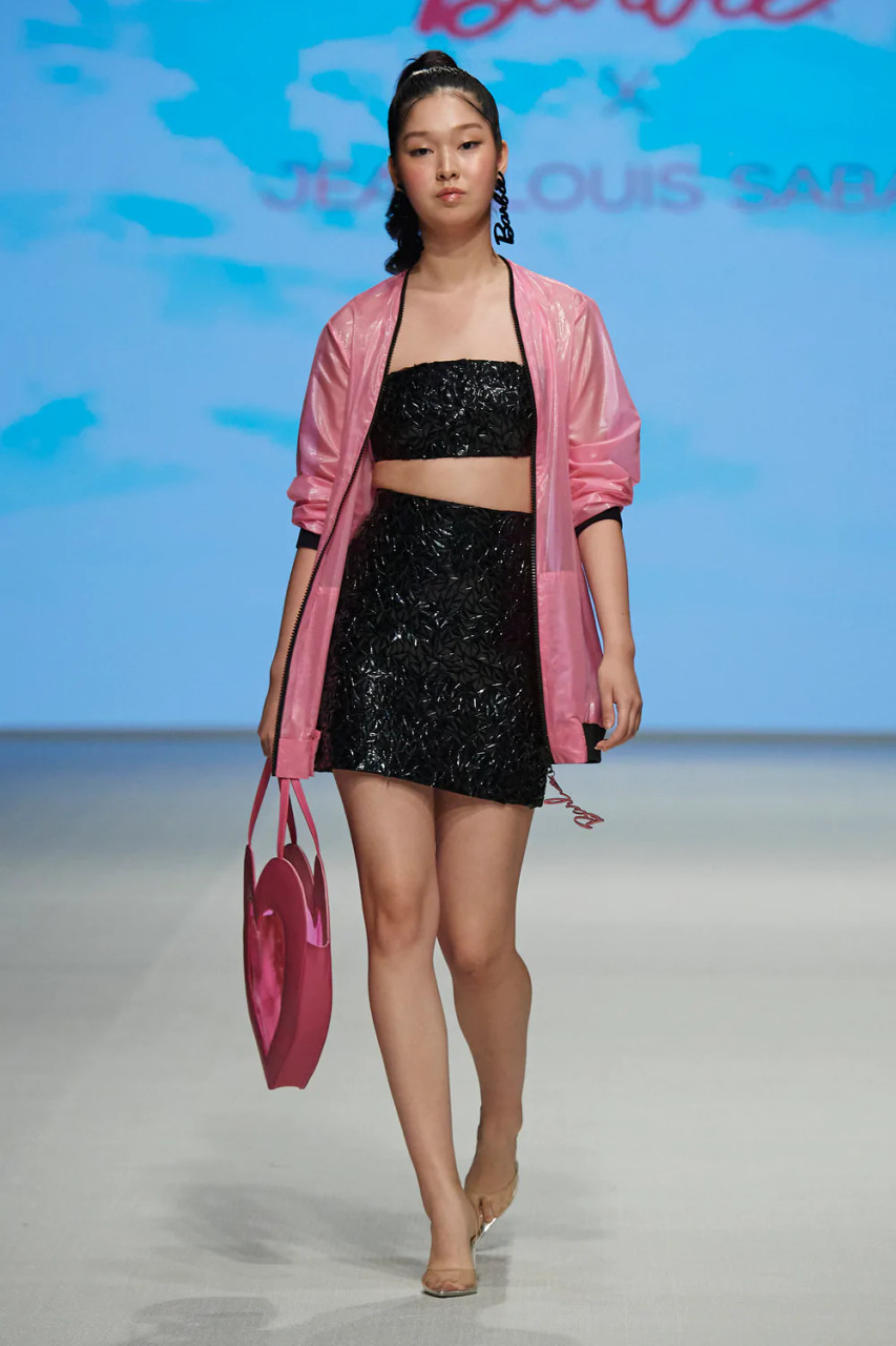 Jean Louis Sabaji Embroidered Crop Top And Skirt With Jacket