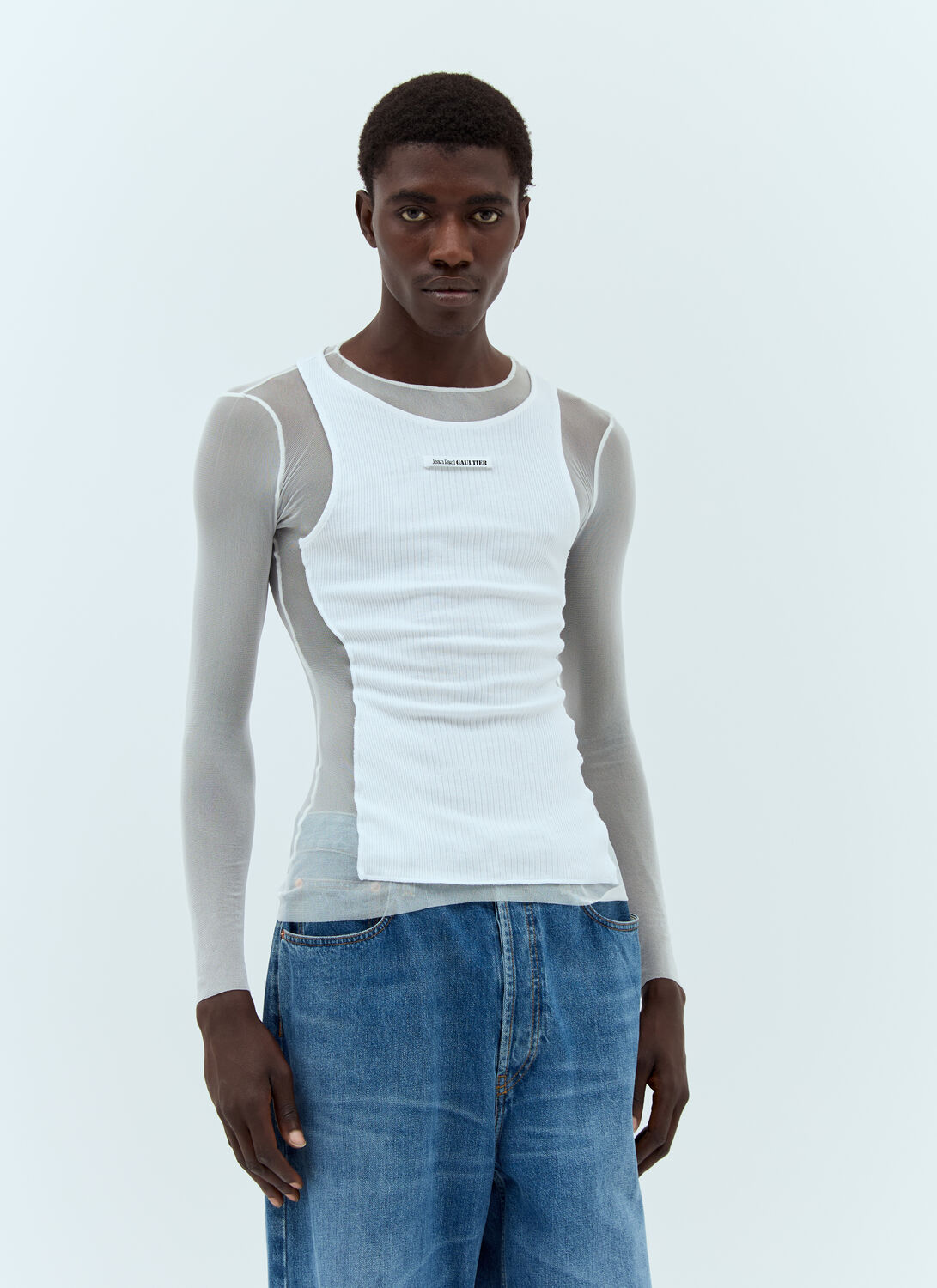 Jean Paul Gaultier Petit Grand Mesh Top - Tops White M