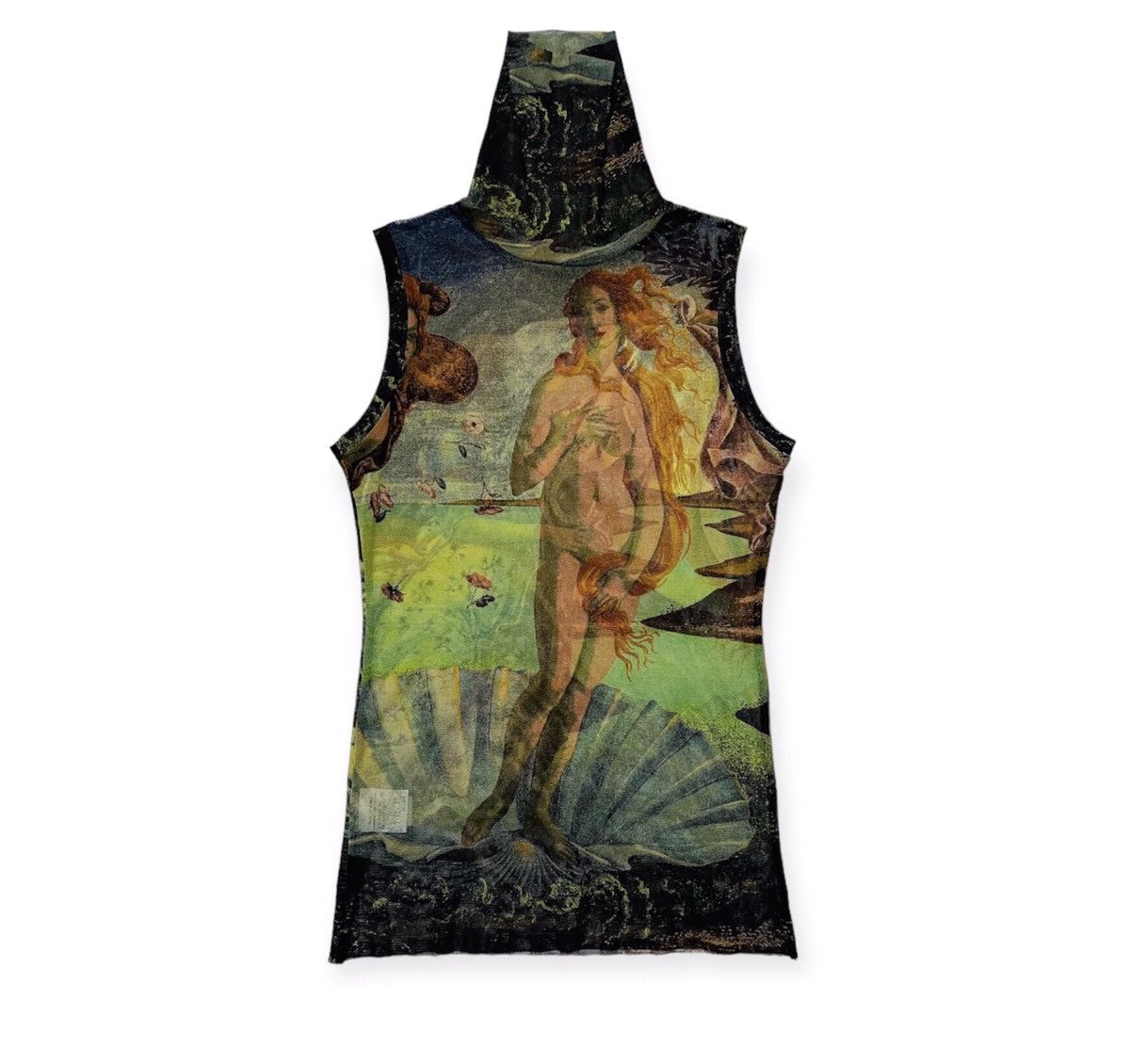 Jean Paul Gaultier x Vintage Ss95 "Birth Of Venus" Sheer Mesh Top in Green, Women's (Size Small)