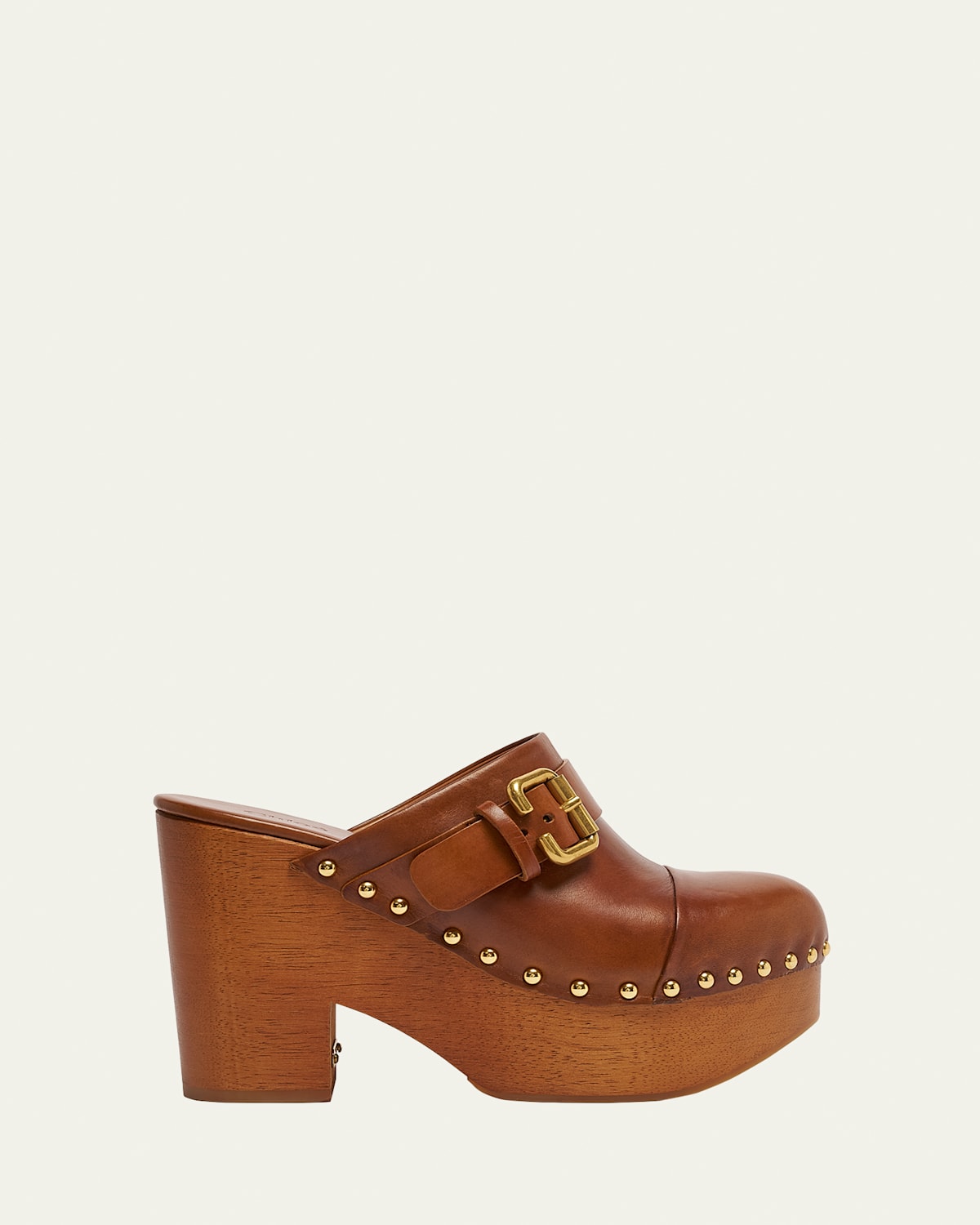 Jeannette Leather Platform Clogs