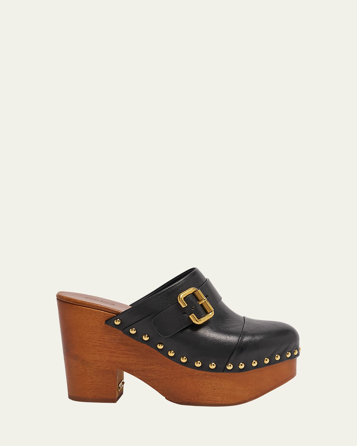 Jeannette Leather Platform Clogs