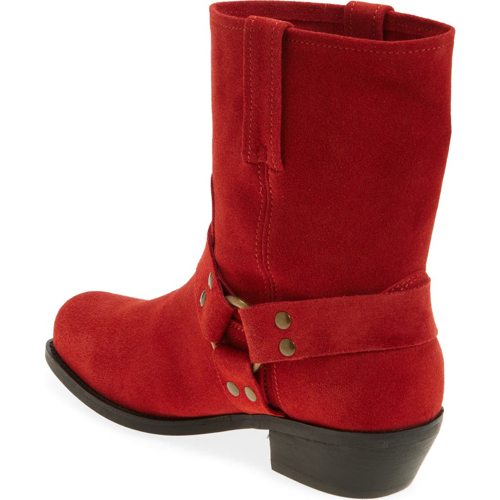 Jeffrey Campbell Waylon Harness Boot in Red Suede at Nordstrom, Size 5