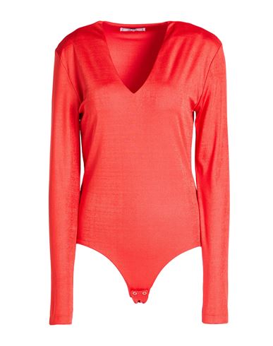 Jijil Woman Bodysuit Red Size 8 Polyester, Elastane