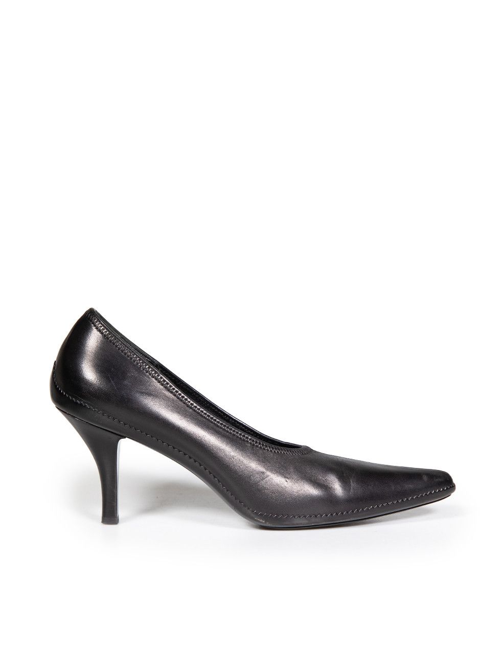 Jil Sander Black Leather Pointy Court Pumps Shoes, Women's (Size 9)