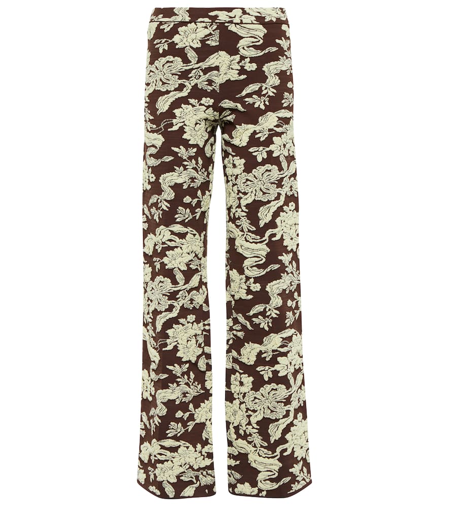 Jil Sander Floral jacquard flared pants