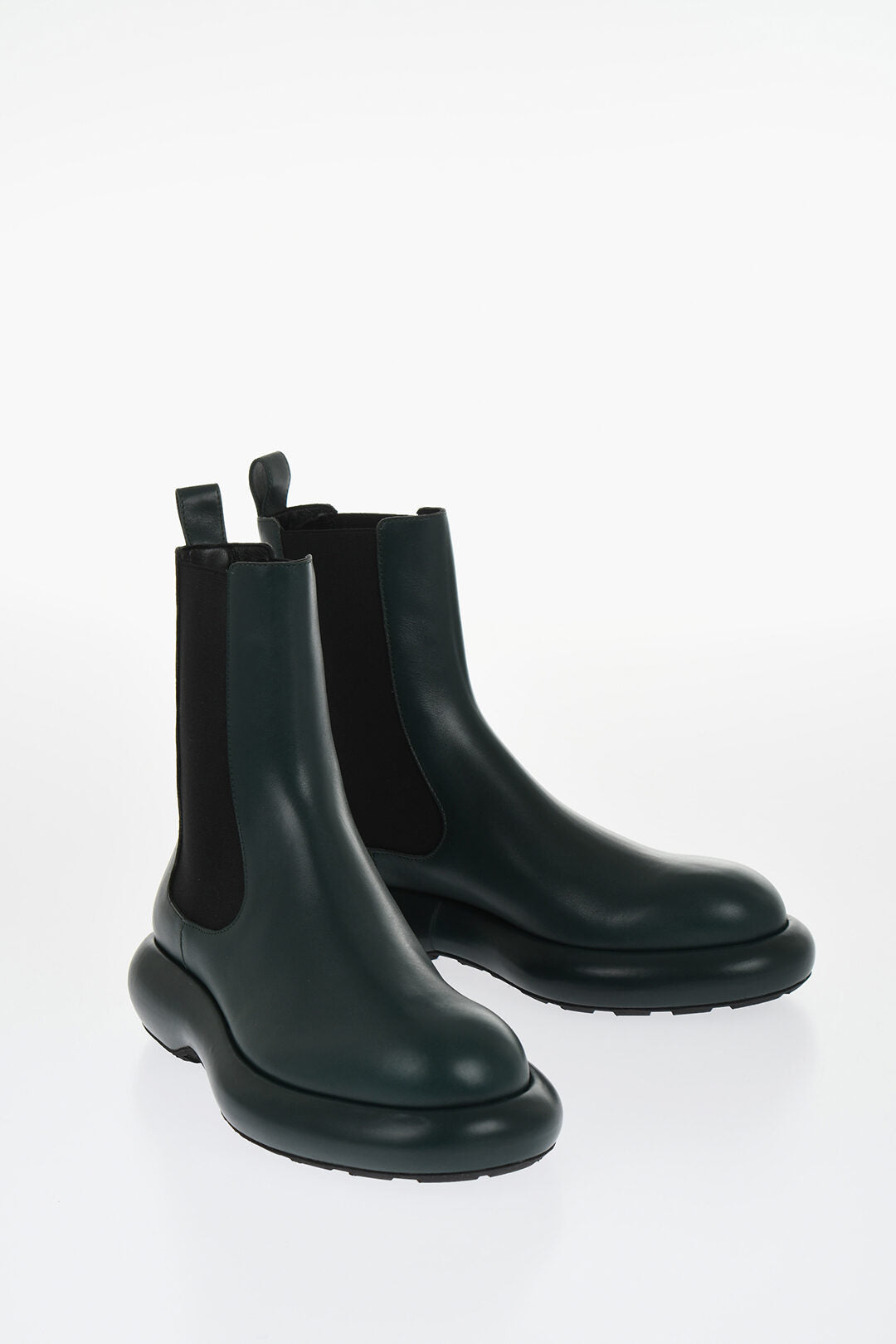 Jil Sander Leather Chelsea Booties With Chunky Sole