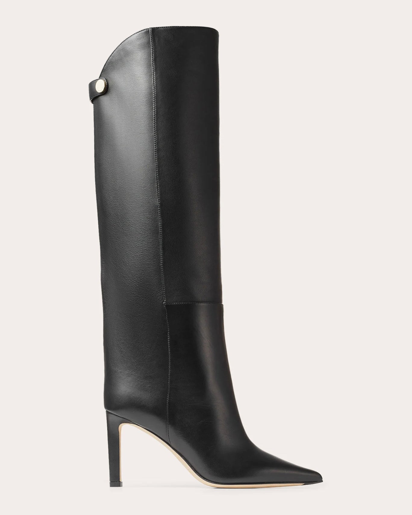 Jimmy Choo Women's Alizze 85 Leather Knee-High Boot in Black Leather/Rubber