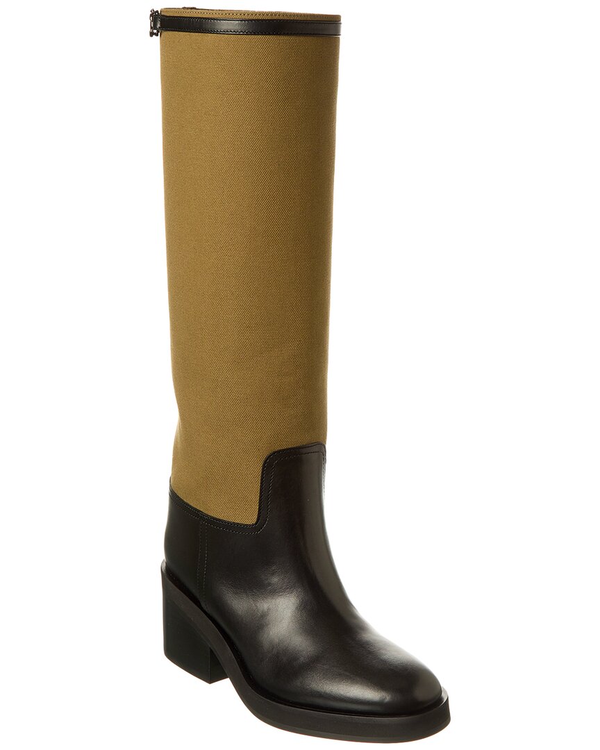 Jimmy Choo Yasmin 70 Canvas & Leather Knee-High Boot