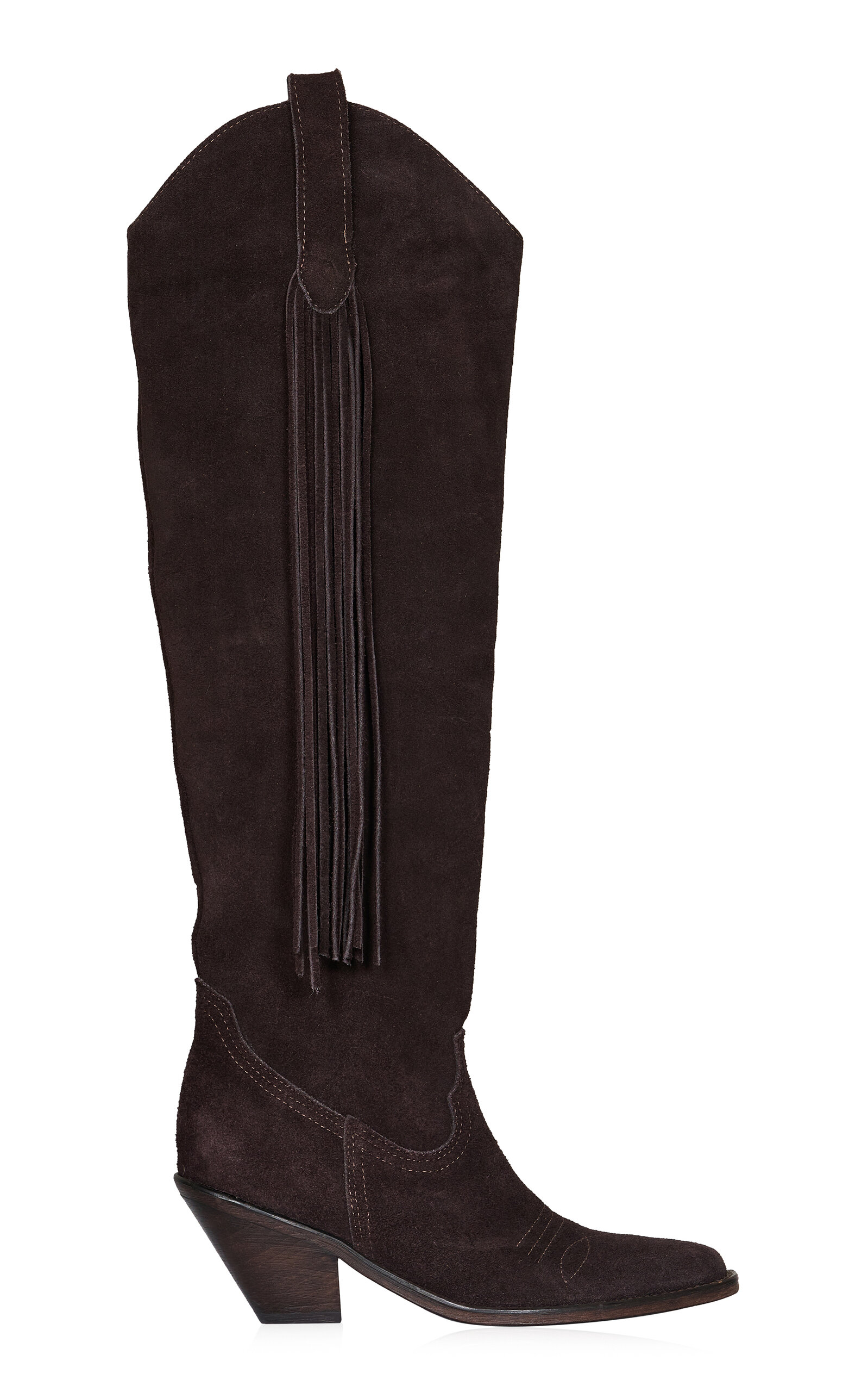 Johanna Ortiz - Montrose Fringed Suede Knee Boots - Brown - IT 37 - Moda Operandi