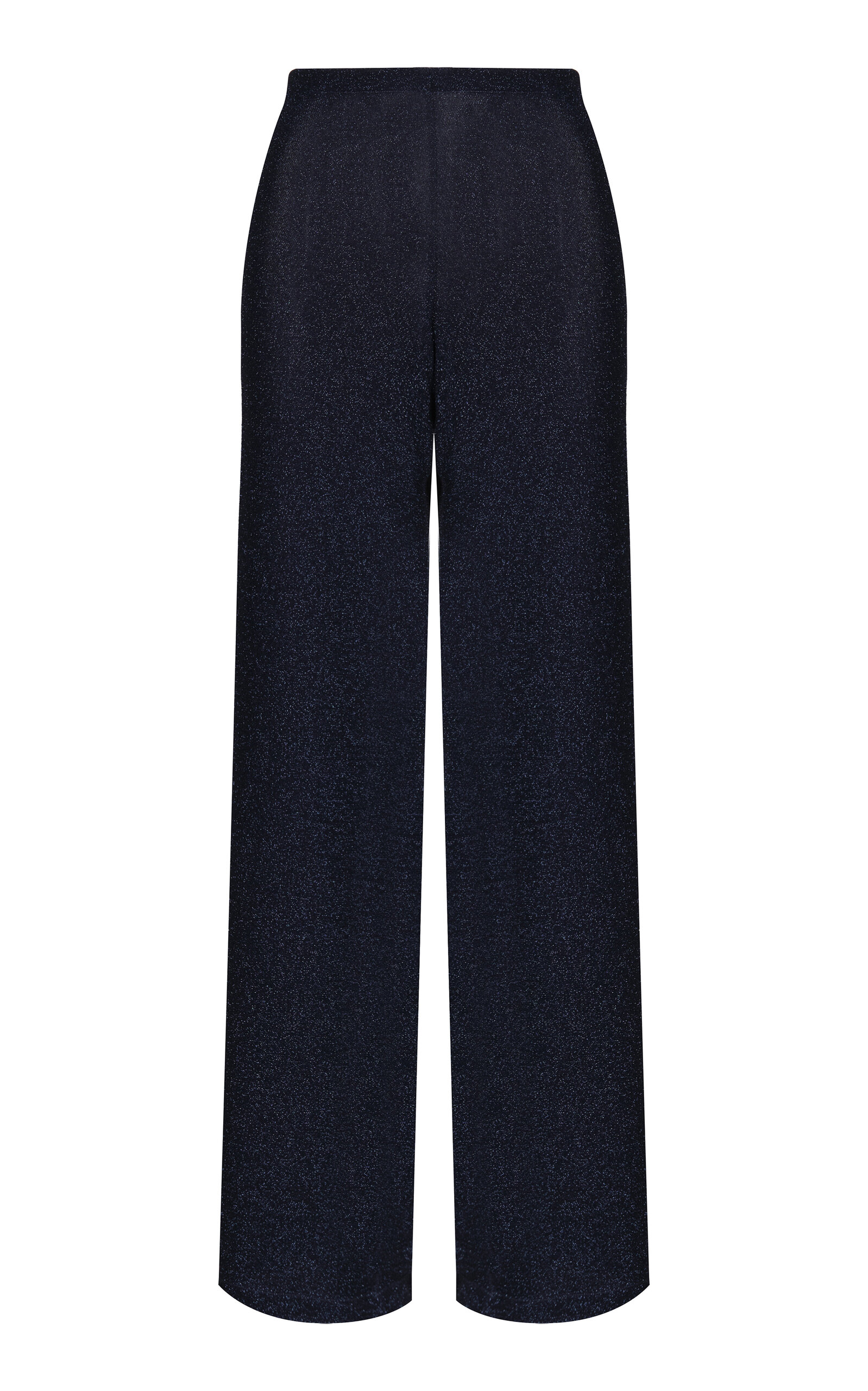 Johanna Ortiz - Pleasurable Effects Knit Lurex Wide-Leg Pants - Navy - M - Moda Operandi