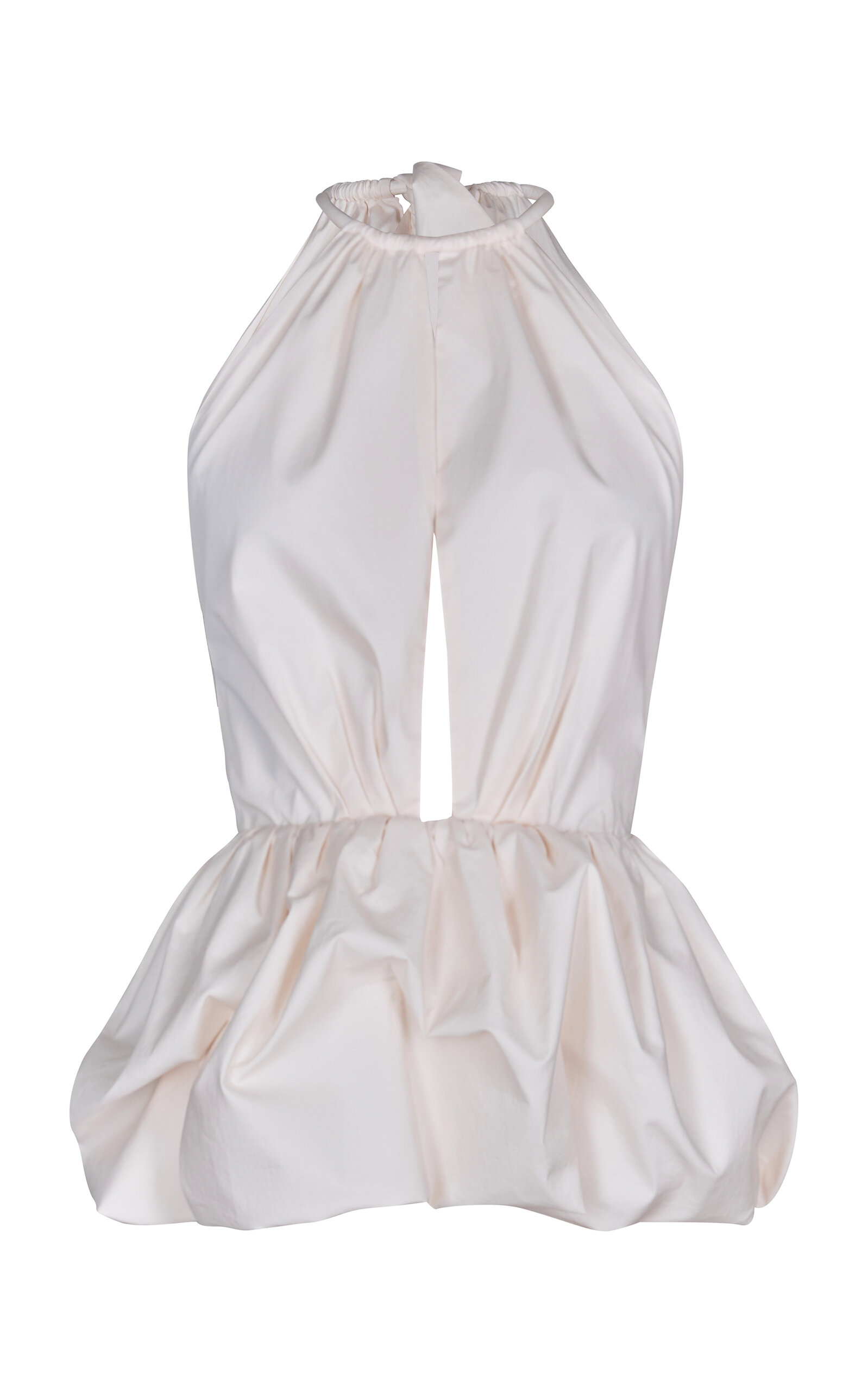 Johanna Ortiz - Vision Carrier Stretch-Cotton Peplum Top - Ivory - US 10 - Moda Operandi