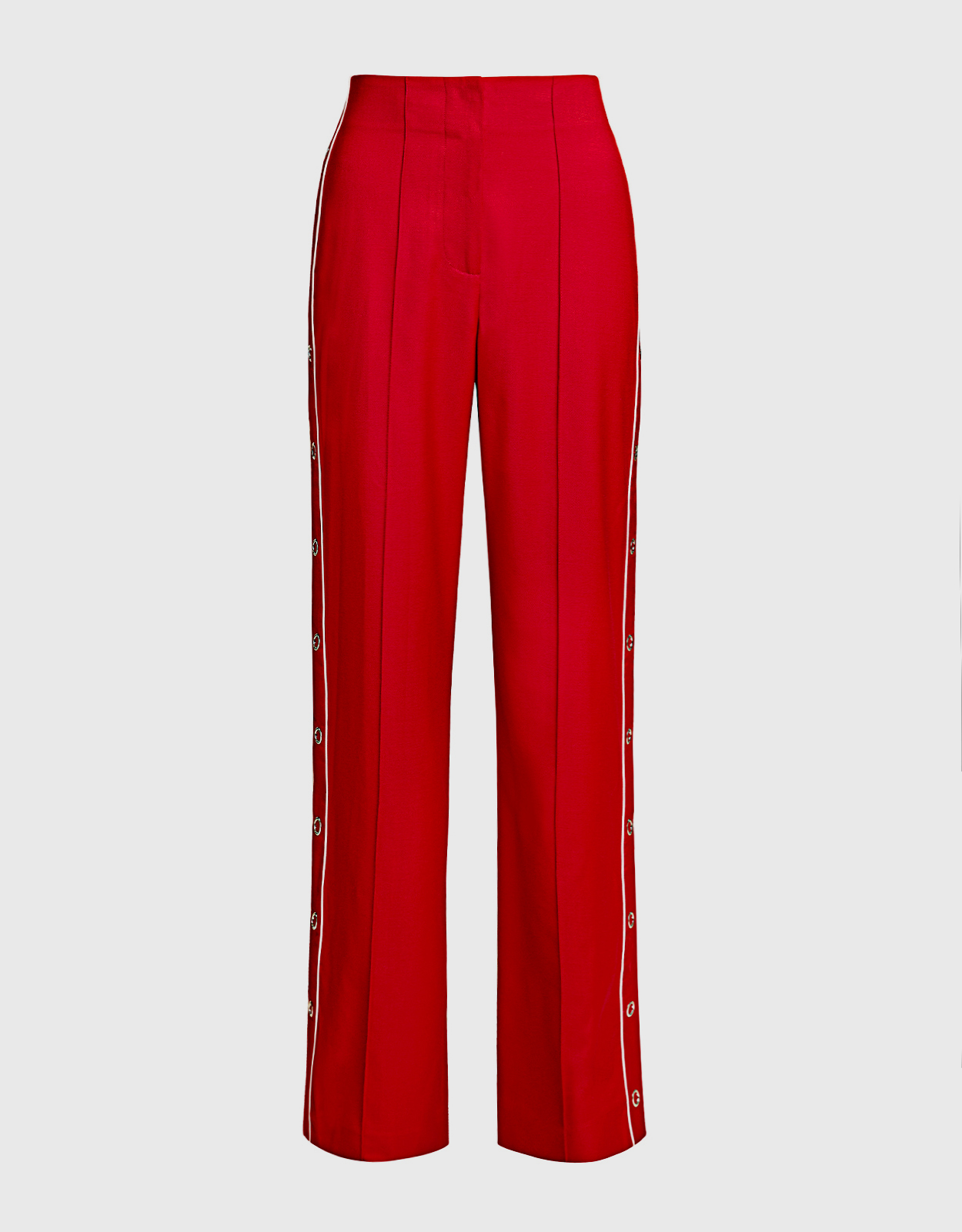 Jonathan Simkhai Wool Ring Snap Side Open Wide-leg Pants - 0