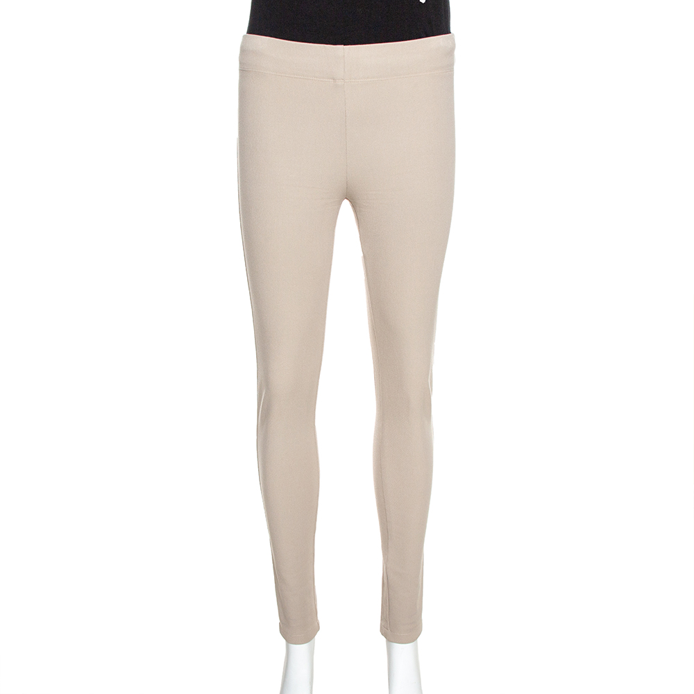 Joseph Beige Stretch Gabardine Leggings S