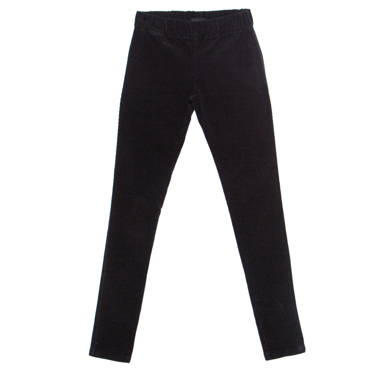 Joseph Black Cotton Elastic Waist Skinny Corduroy Trousers S