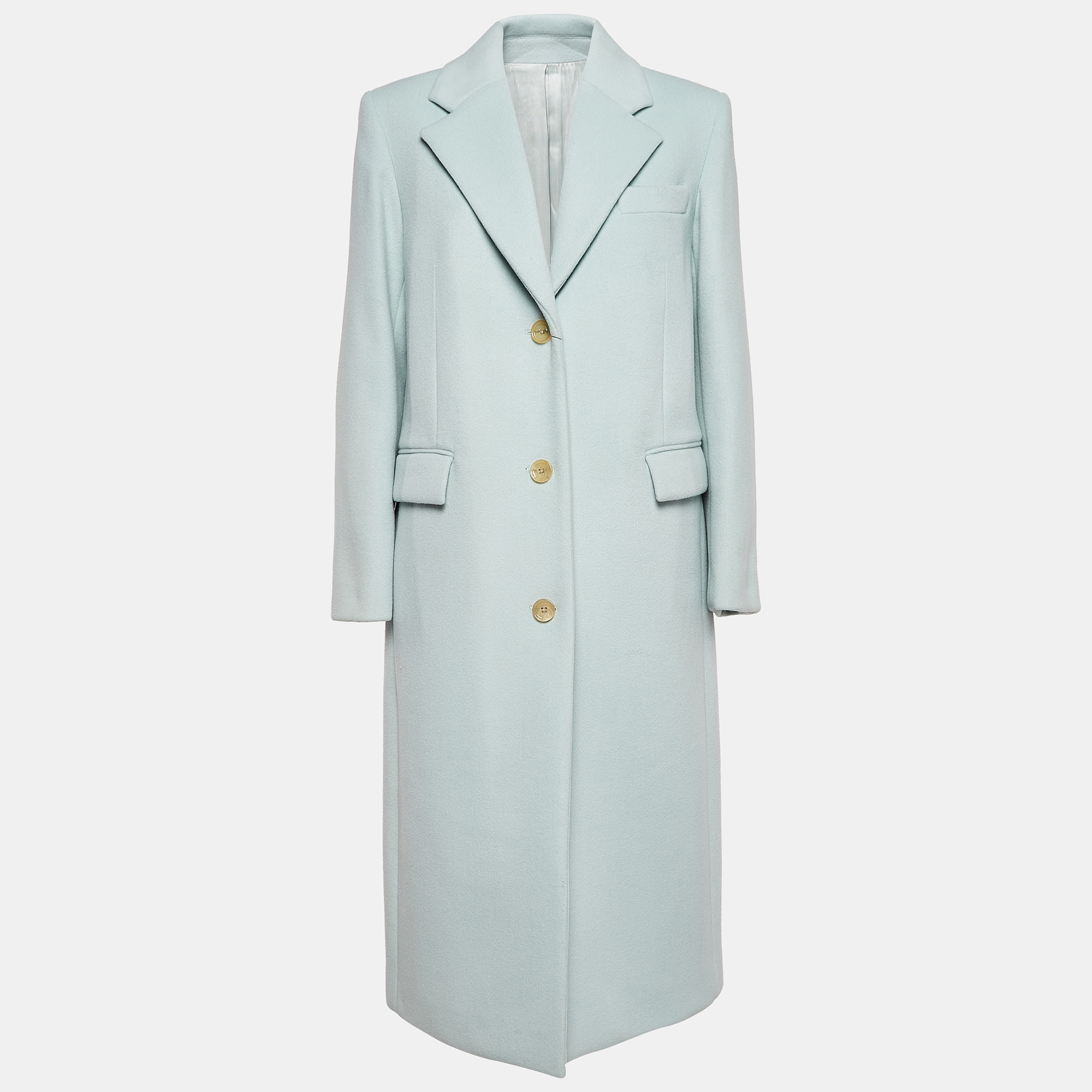 Joseph Blue Wool & Cashmere Mid Length Coat M