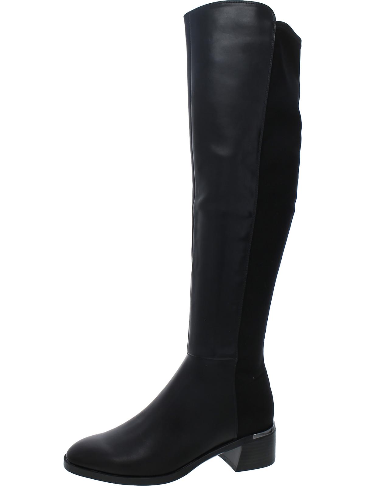 Jotty Womens Faux Leather Zipper Over-The-Knee Boots