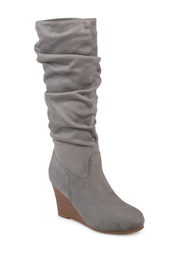 Journee Collection Haze Wedge Boot in Grey at Nordstrom Rack, Size 9