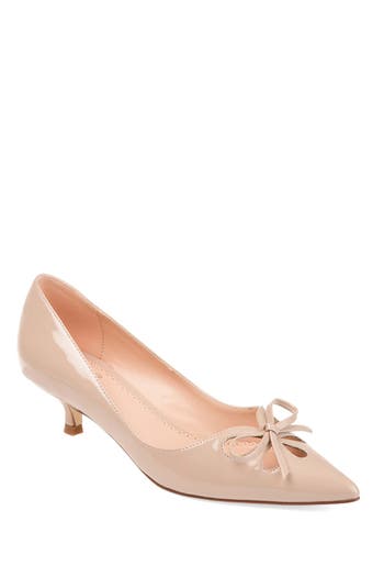 Journee Collection Lutana Kitten Heel Pump in Nude at Nordstrom Rack, Size 6