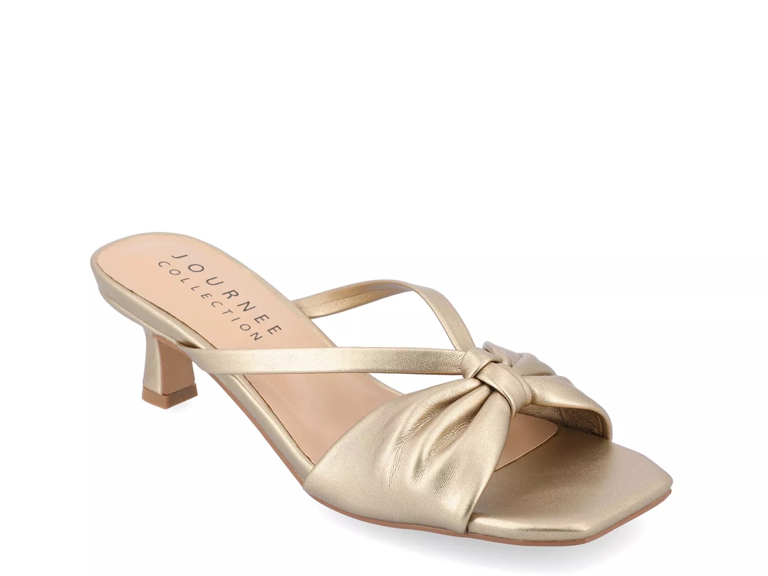 Journee Collection Starling Sandal | Women's | Gold Metallic | Size 6 | Heels | Sandals | Kitten