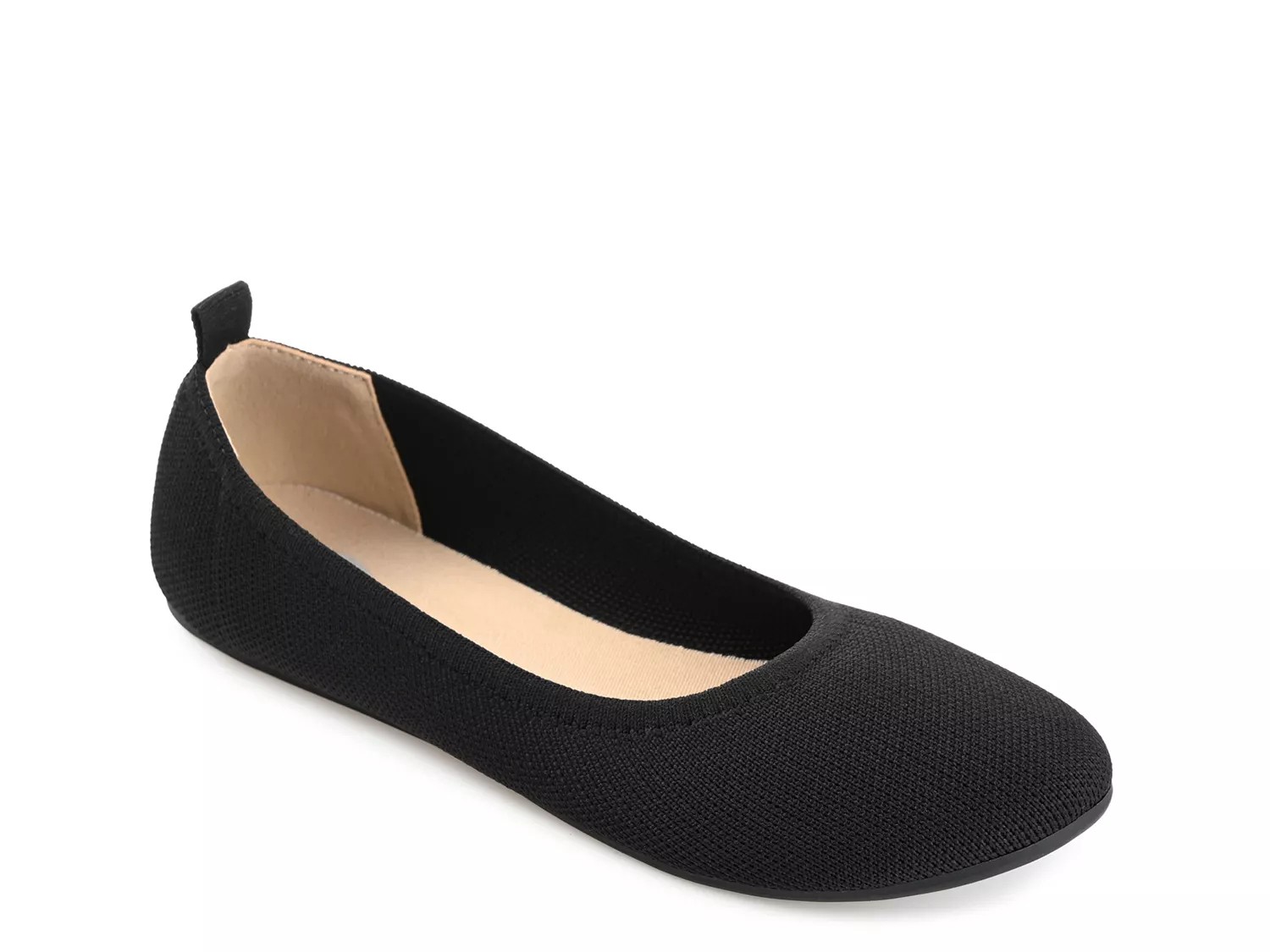 Journee Collection Wide Width Jersie Foldable Ballet Flat | Women's | Black | Size 5.5 | Flats