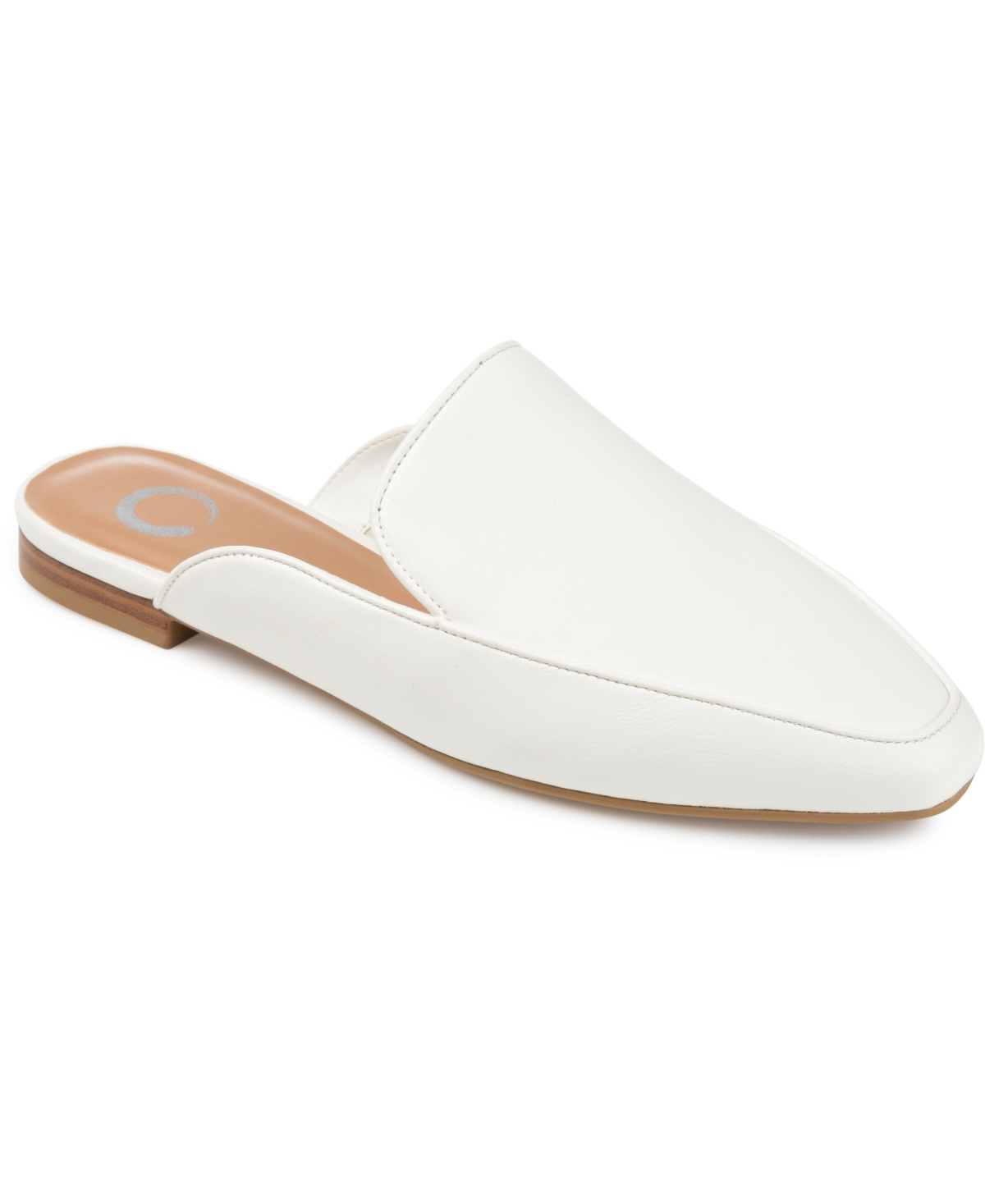 Journee Collection Women's Akza Wide Width Slip On Square Toe Mules Flats - White