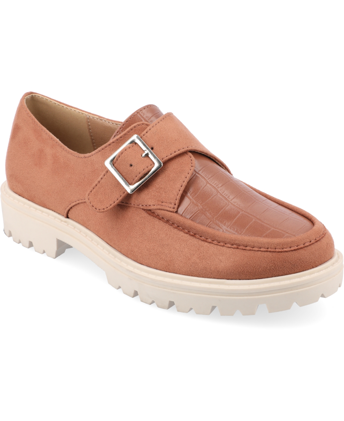 Journee Collection Women's Azula Almond Toe Loafers - Tan