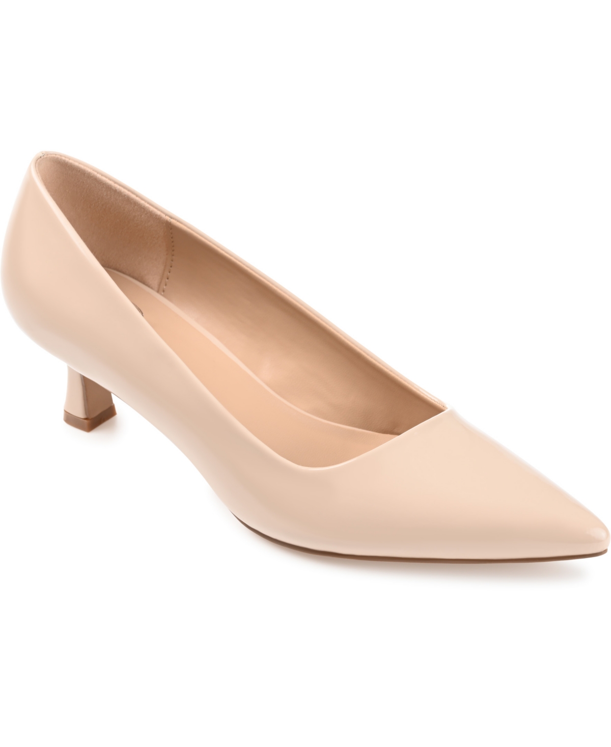 Journee Collection Women's Celica Kitten Heel Pumps - Nude Patent