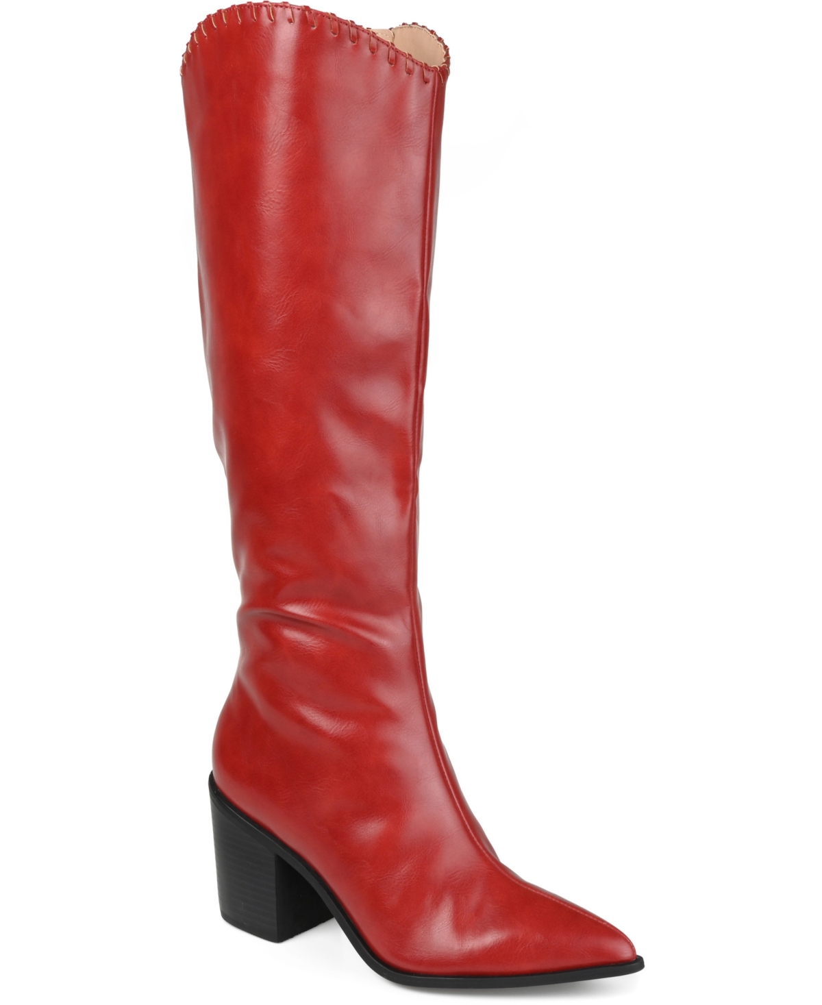 Journee Collection Women's Daria Cowboy Knee High Boots - Red