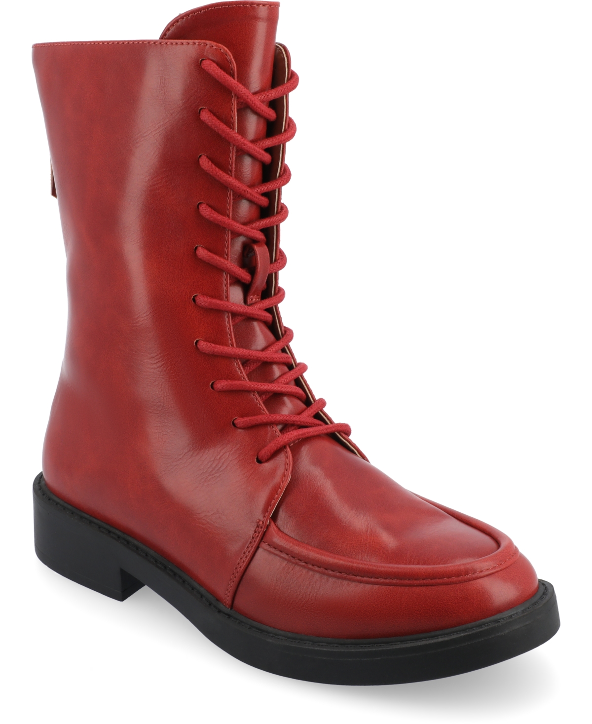 Journee Collection Women's Nikks Lace Up Combat Boots - Red