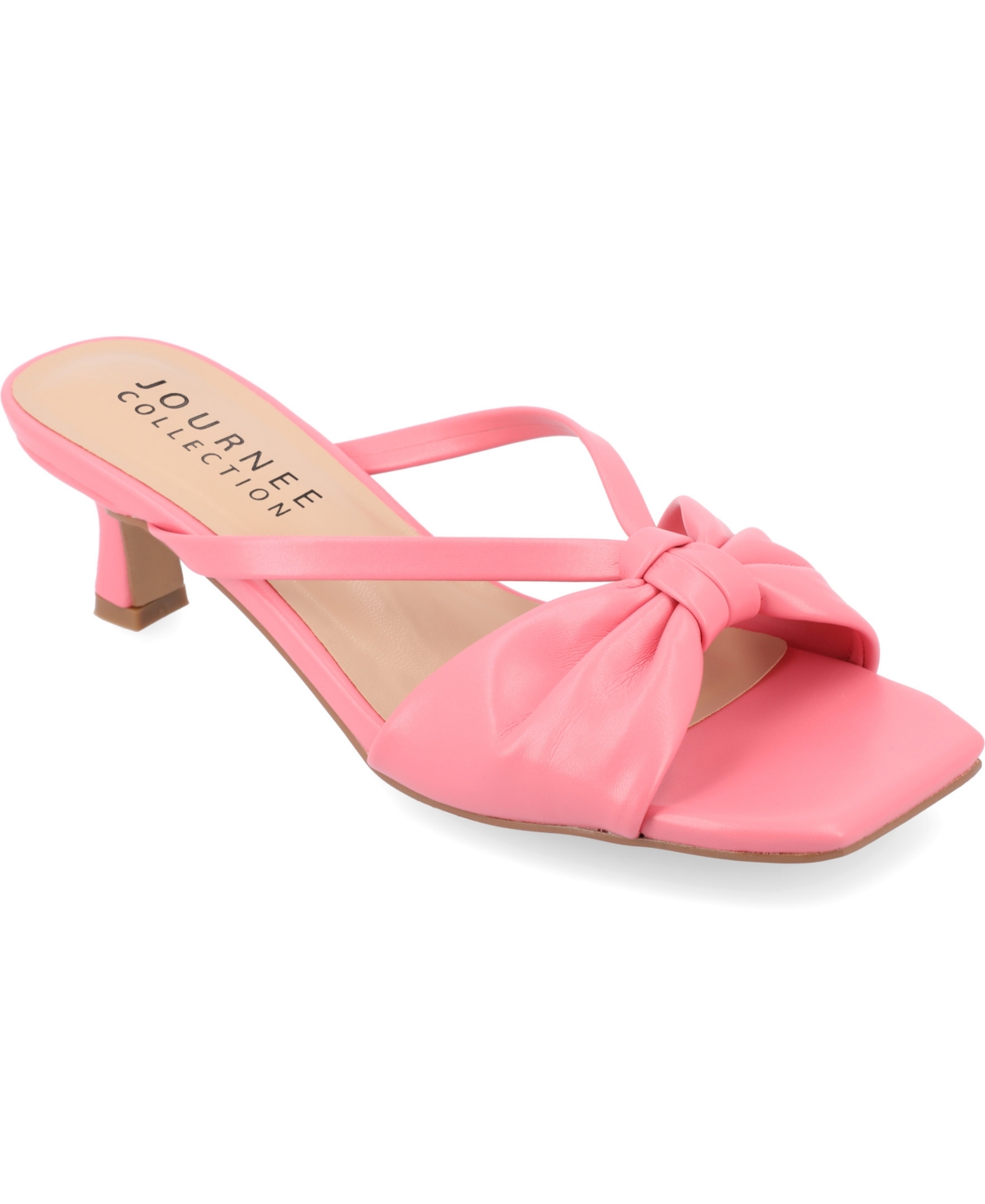 Journee Collection Women's Starling Two Tone Kitten Heel Dress Sandals - Pink