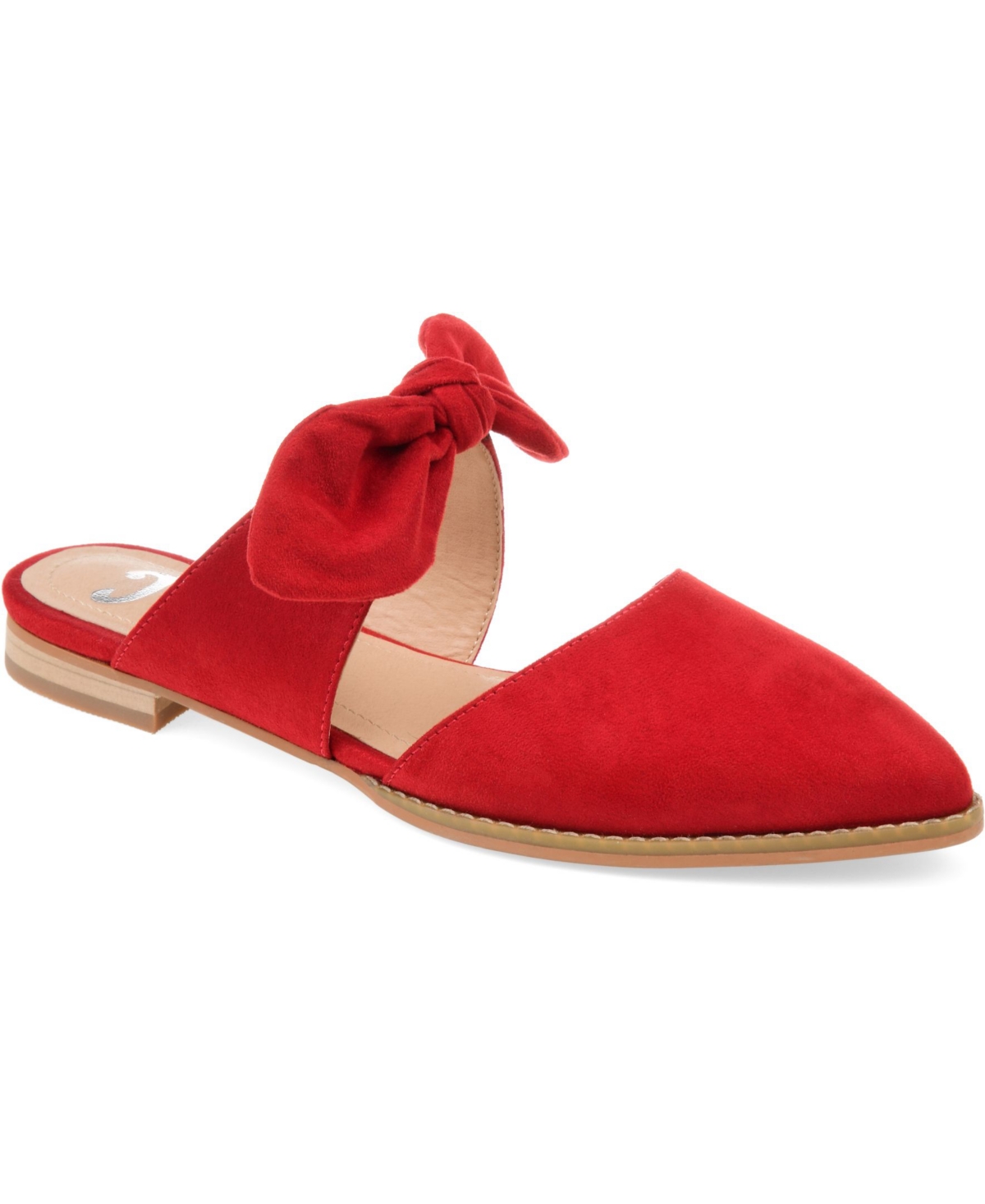 Journee Collection Women's Telulah Bow Slip On Flat Mules - Red