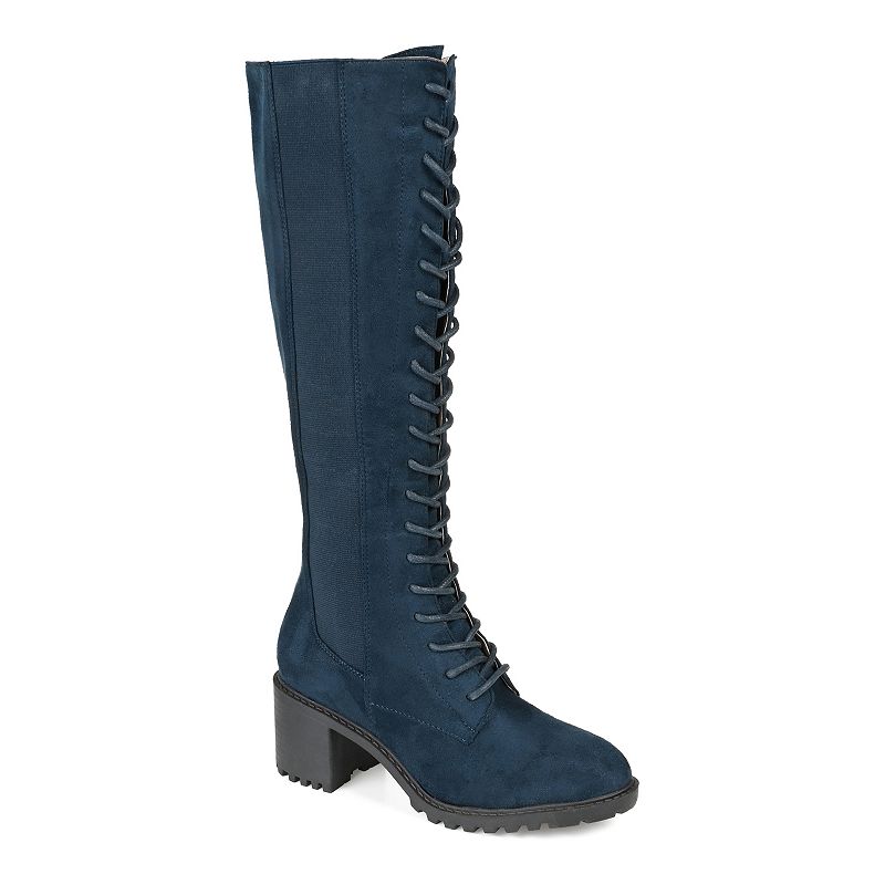 Journee Jennica Women's Knee High Combat Boots, Size: 11, Blue