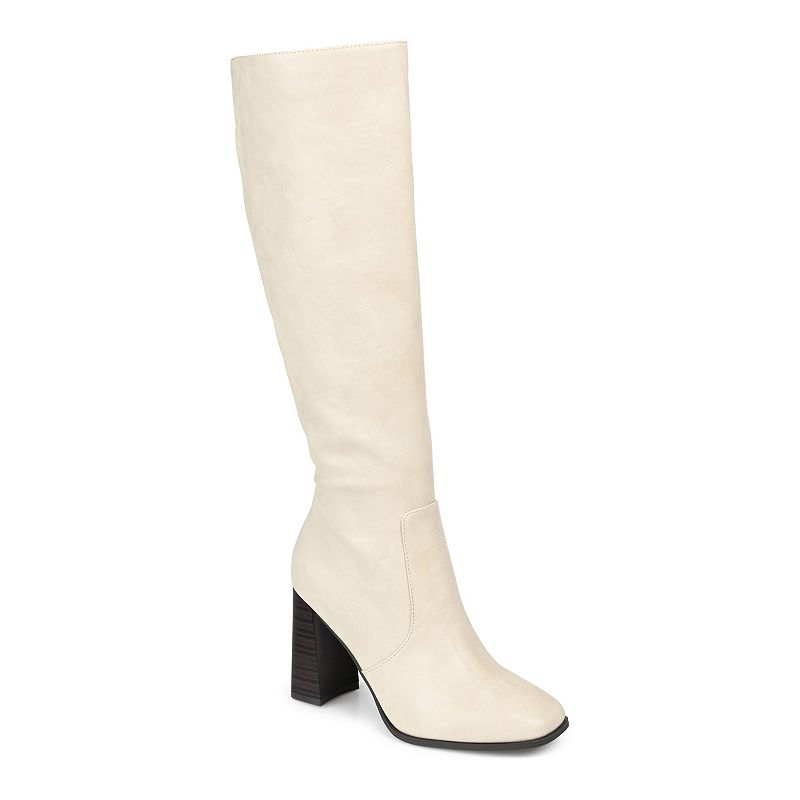 Journee Karima Women's Knee-High Boots, Size: 12 Medium XWc, Off White