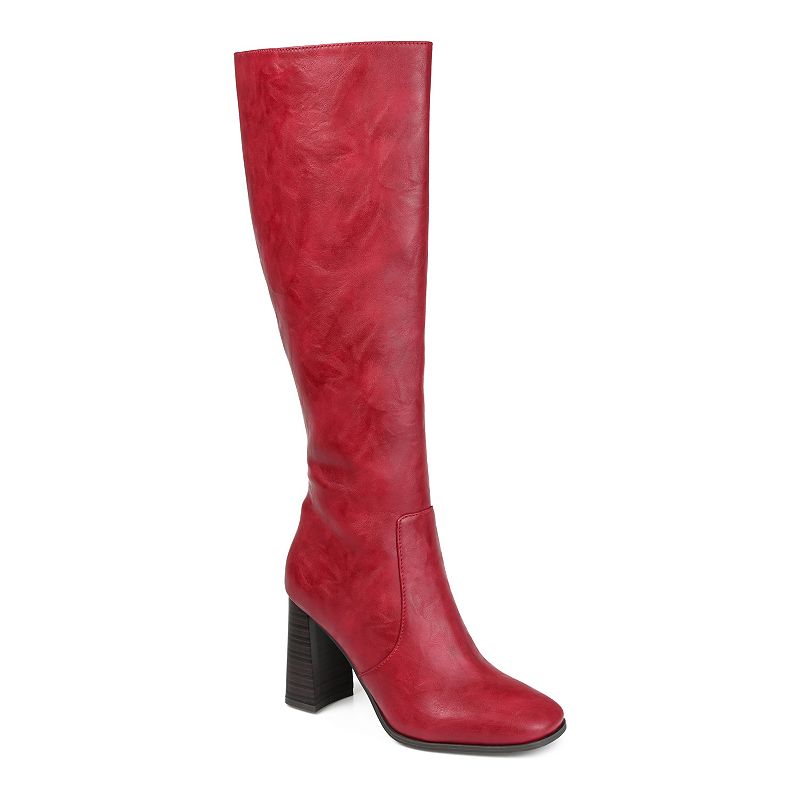 Journee Karima Women's Knee-High Boots, Size: 8.5 Wc, Red