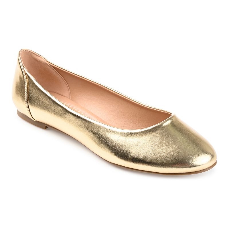 Journee Kavn Women's Comfort Sole Ballet Flats, Size: 8 Wide, Gold