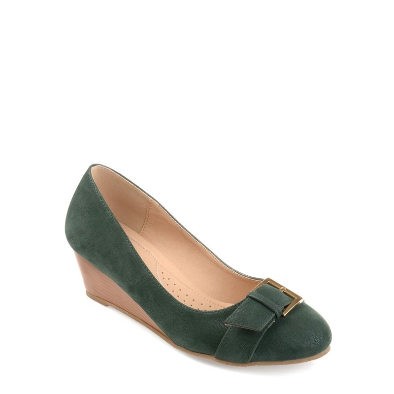 Journee Women's Graysn Wedge Slip On Shoes (Green) - Size 10.0 M