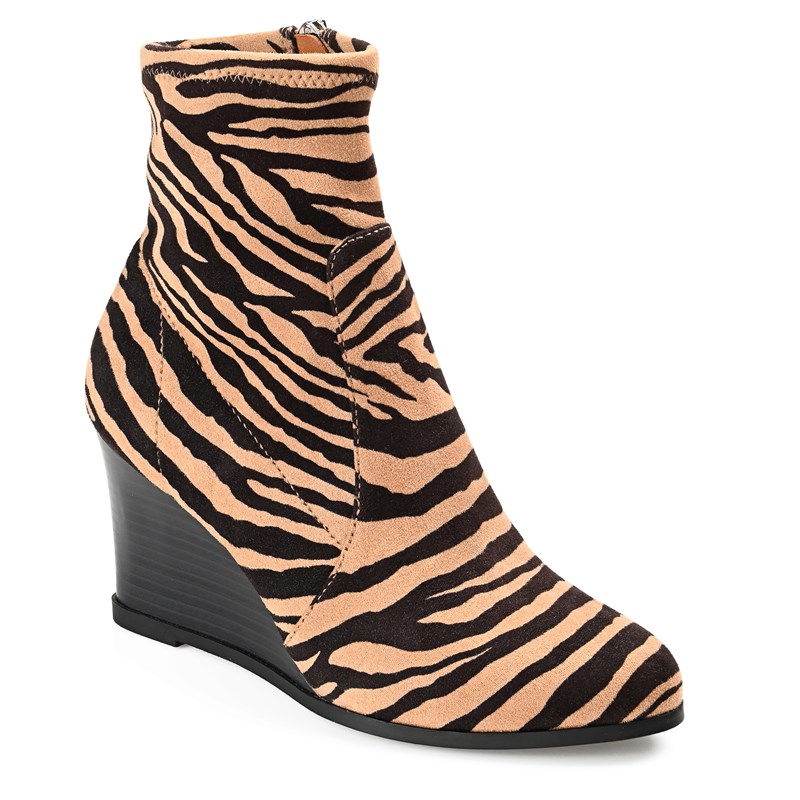 Journee Women's Hepburn Wedge Ankle Boots (Animal Print) - Size 6.0 M