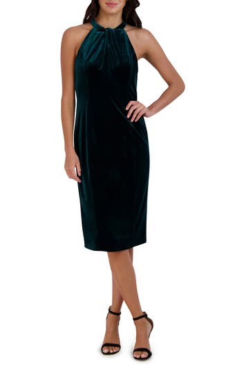 Julia Jordan Halter Neck Velvet Dress in Hunter at Nordstrom Rack, Size 2