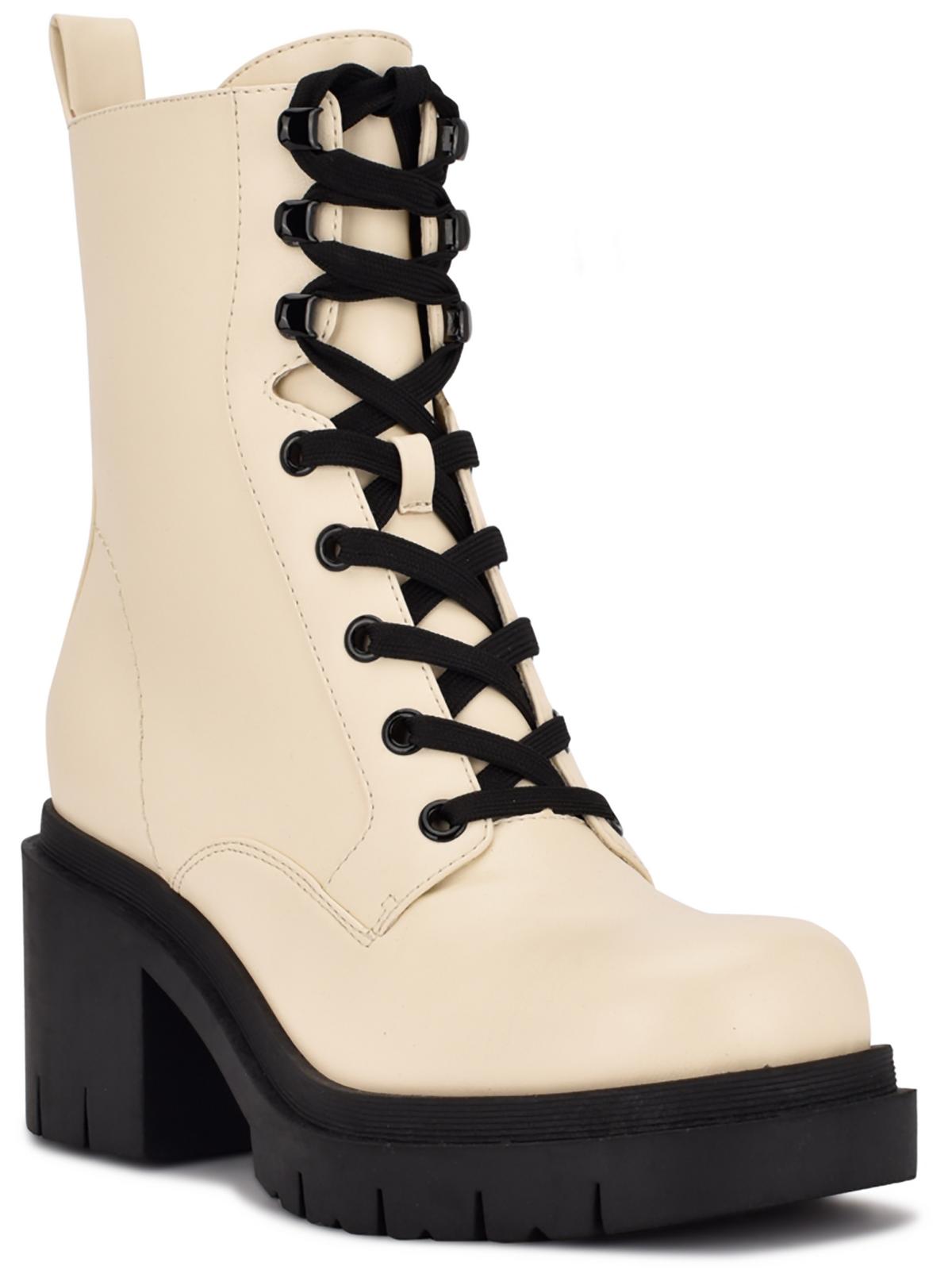 Juna Womens Zipper Mid-Calf Combat & Lace-up Boots