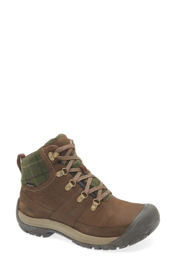 KEEN Kaci III Winter Mid Waterproof Hiking Boot (Women) in Dark Earth/Green Plaid at Nordstrom Rack, Size 7.5