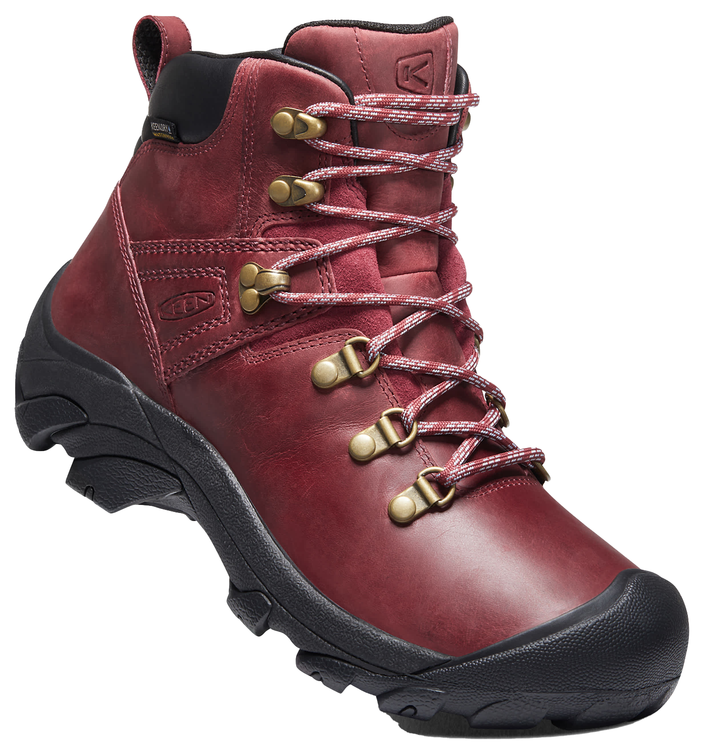 KEEN Pyrenees Waterproof Hiking Boots for Ladies - Tibetan Red/Black - 11M