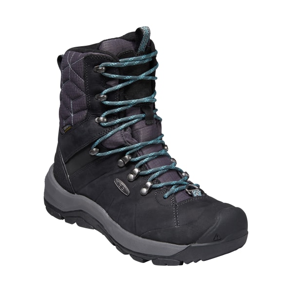 KEEN Revel IV Polar High Insulated Waterproof Hiking Boots for Ladies - Black/North Atlantic - 6.5M