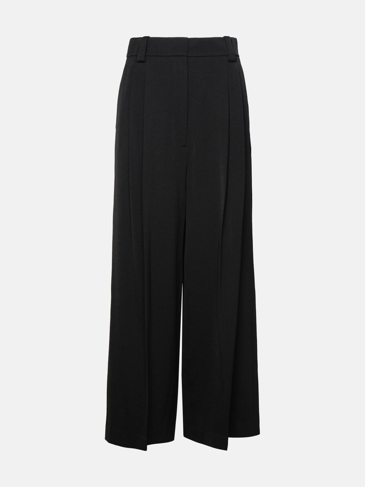 KHAITE Black Virgin Wool Blend Tailored Trousers