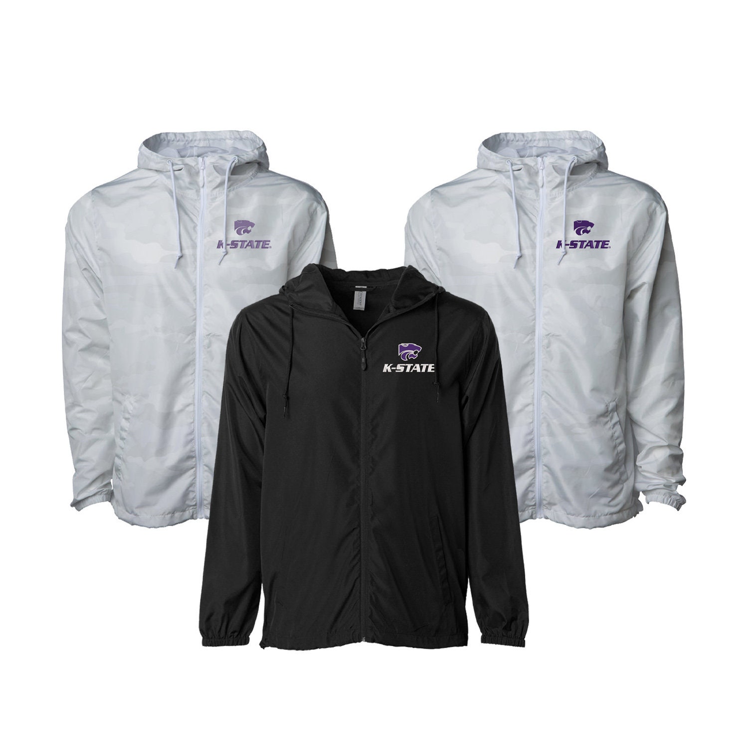 Kansas State, Zip Up Windbreaker, State University Jacket, Ksu Outerwear, Powercat Anorak, Wildcats