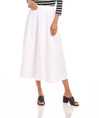 Karen Kane Women's Midi Circle Skirt, White, XS