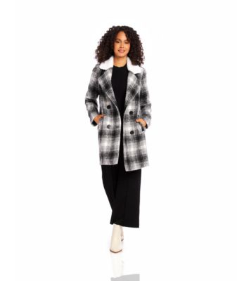 Karen Kane Women's Shearling Collar Coat, XS