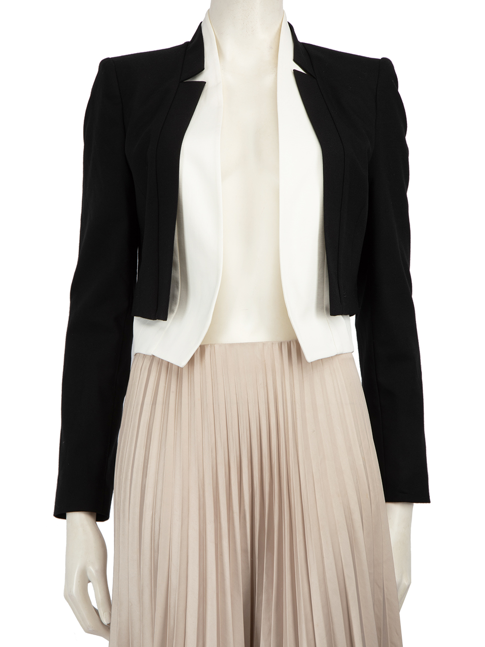 Karl Lagerfeld Black & White Cropped Blazer