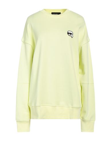 Karl Lagerfeld Ikonik 2.0 Relaxed Fit Sweat Woman Sweatshirt Pastel yellow Size L Organic cotton, Recycled polyester